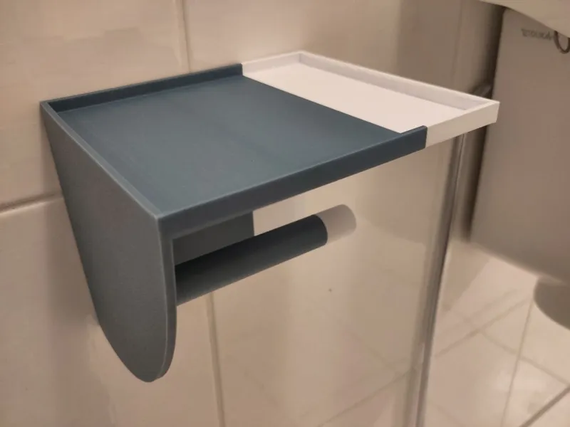 Simple toilet paper holder with shelf