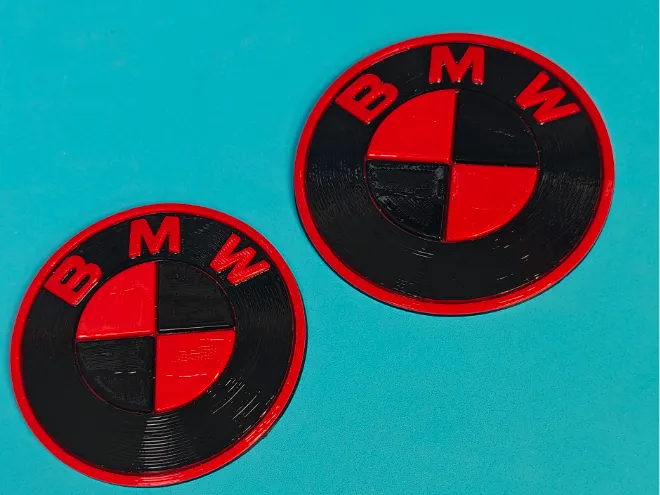 BMW Style Red Black Badge hood 82mm and trunk 74mm