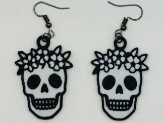 Floral Skull Earrings