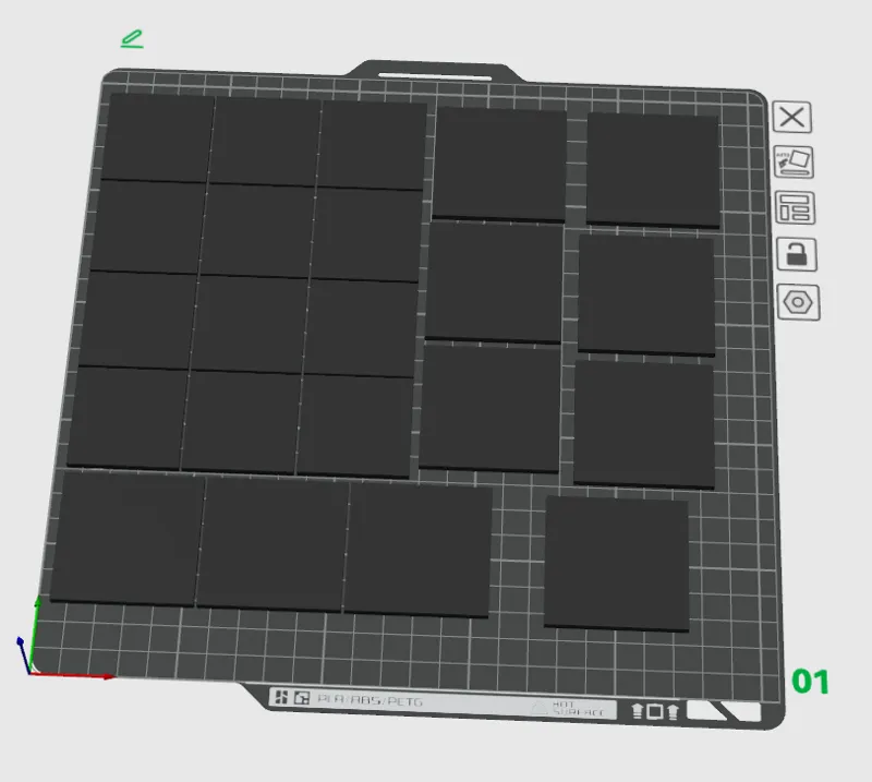 40x40x3mm Base and 50x50x3mm Base