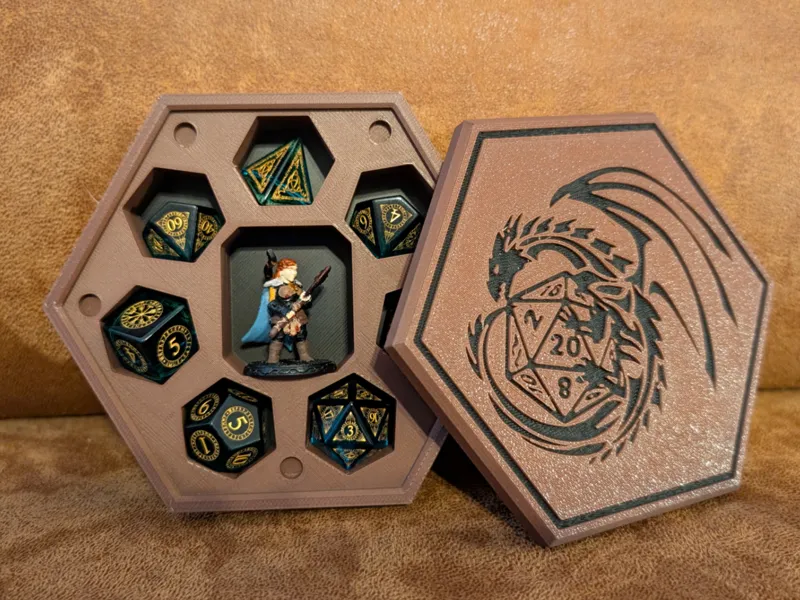 D&D Dice Box Dragon with Character slot