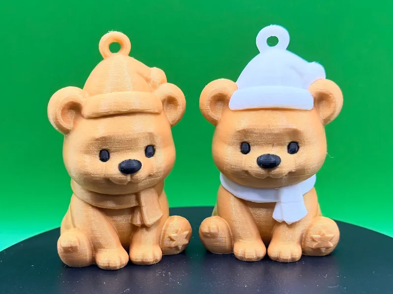 Christmas bear ornament with hanging loop