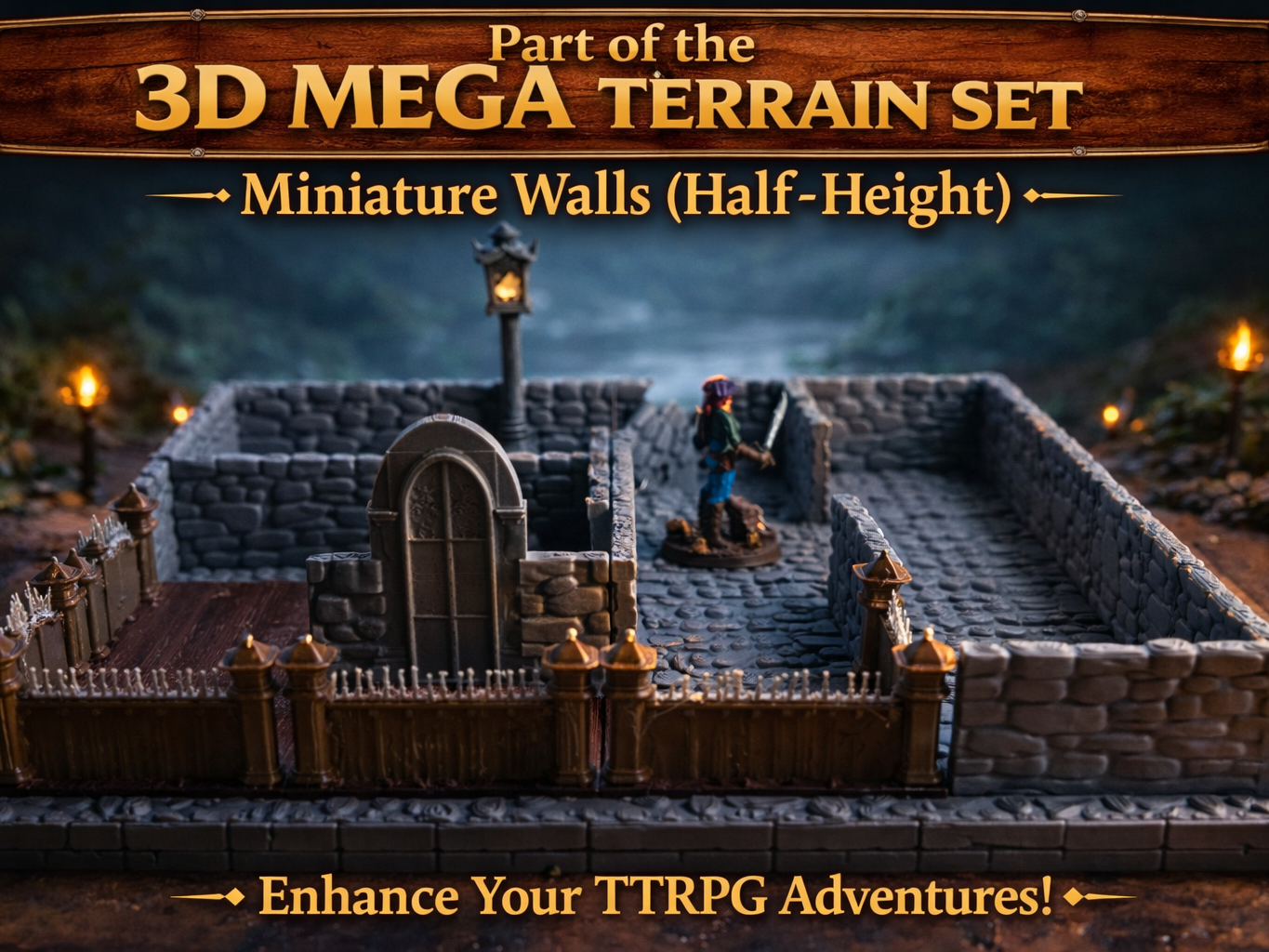 Modular Half-Height Walls | 3D Terrain System