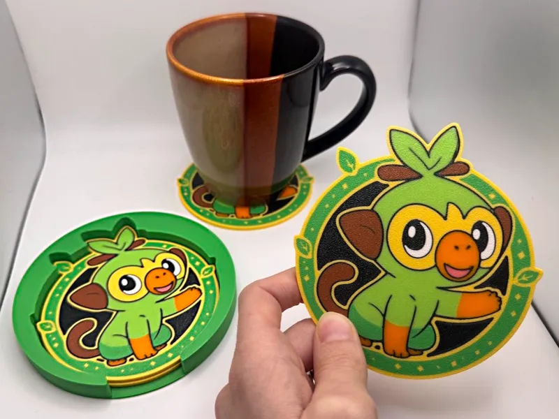 Grookey Coasters with holder