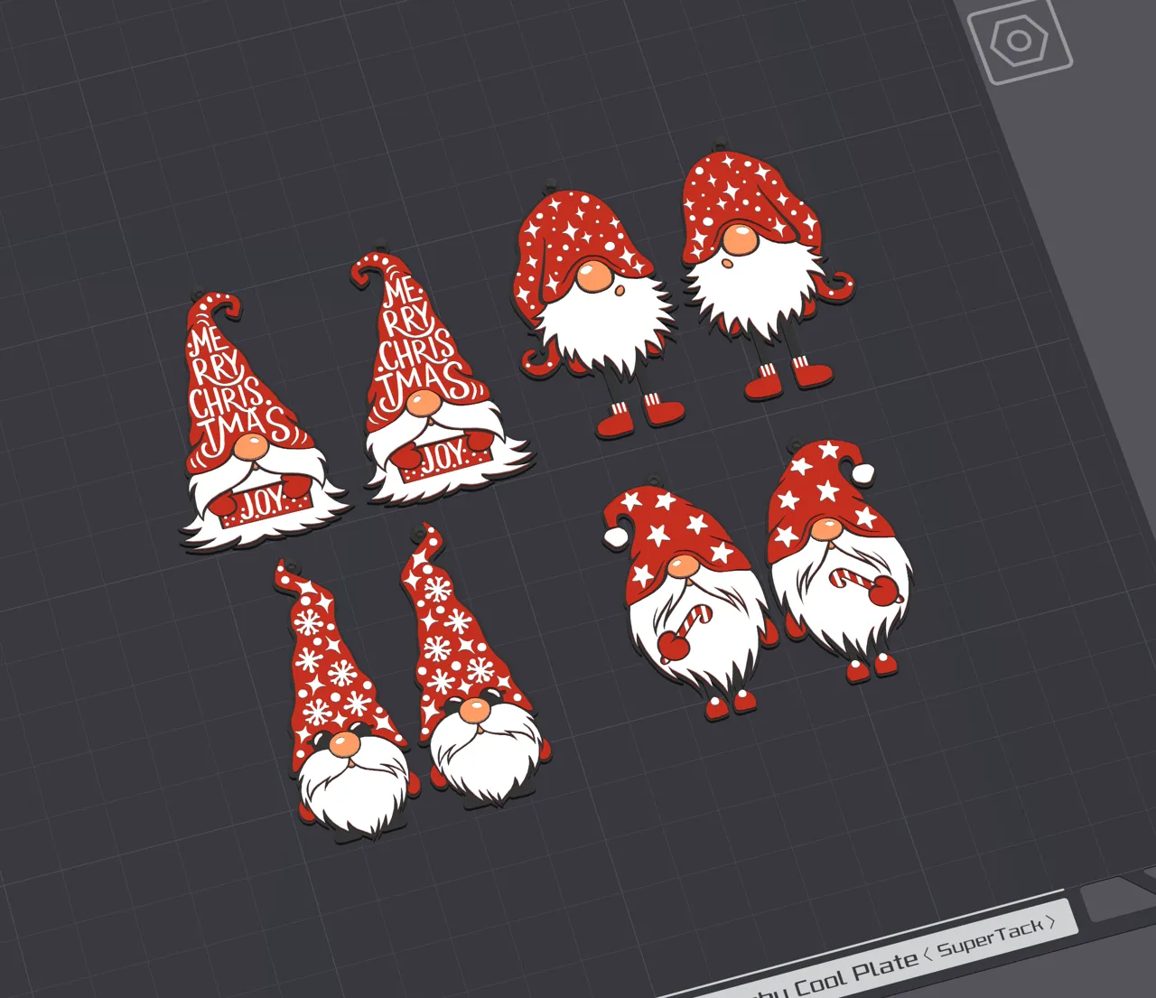 Christmas Gnome Earrings, No AMS, Quick Print view 3