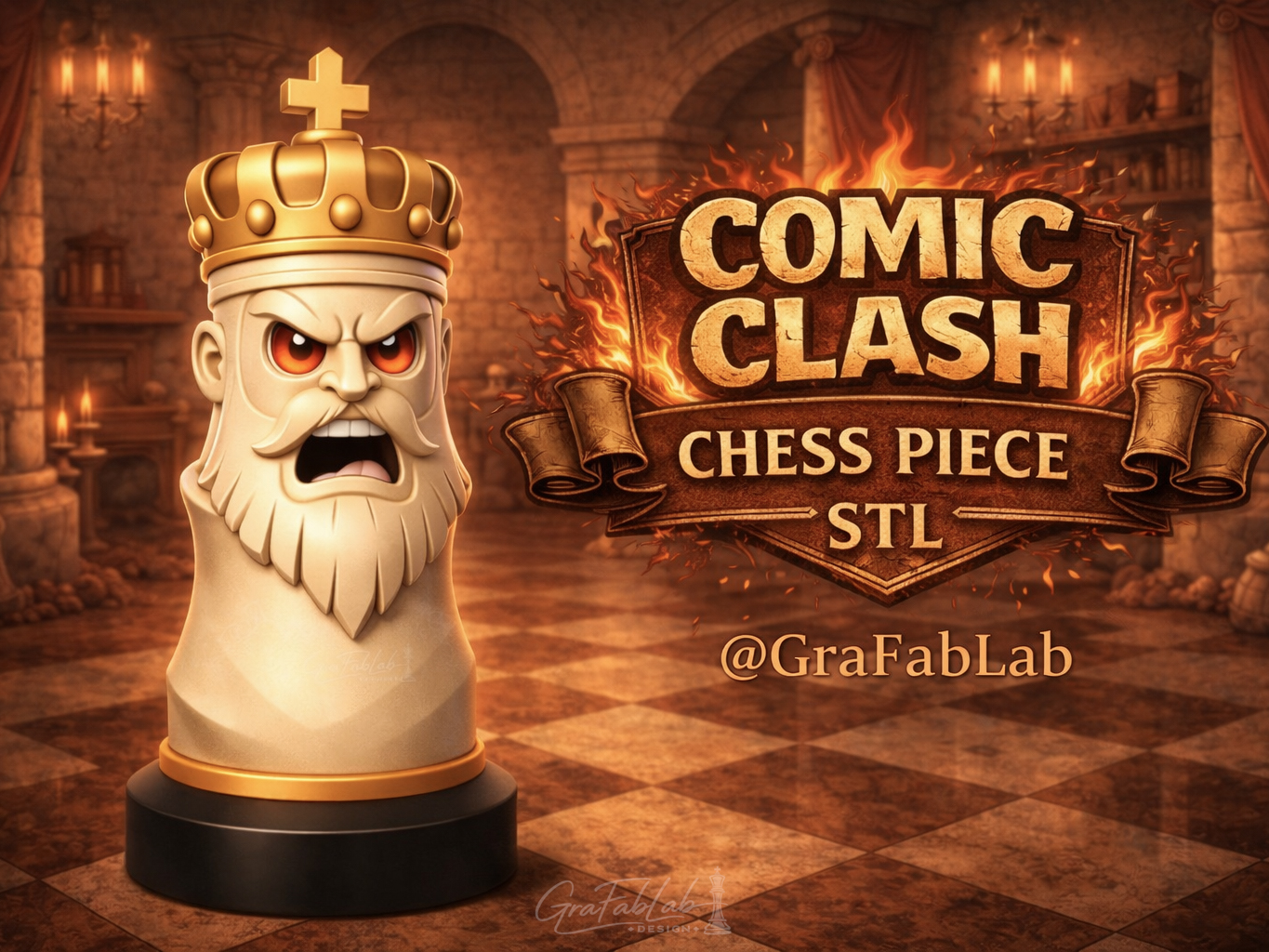 Comic Clash "King" - chess piece