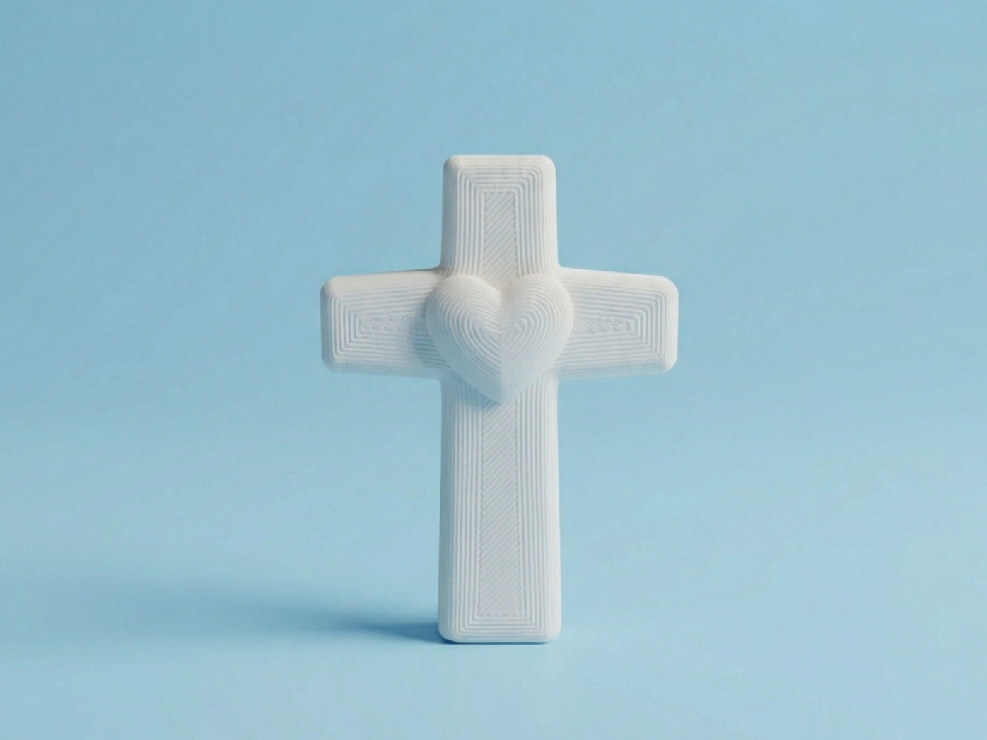 Cross with Heart – Minimal Christian Symbol