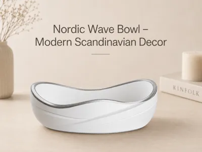 Nordic Wave Bowl – Modern Scandinavian Decor