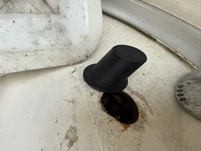 Boat ski tow bar hole plug