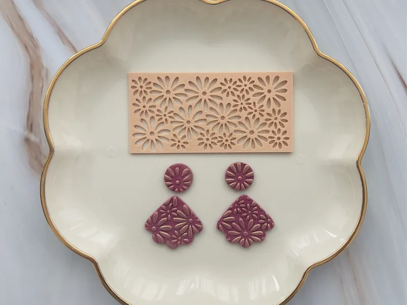 Flowers Polymer Clay Stencil