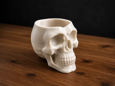 Skull-shaped desktop cup holder