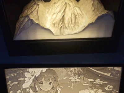 Snow Mountain & lithophane Two-in-One Night Light