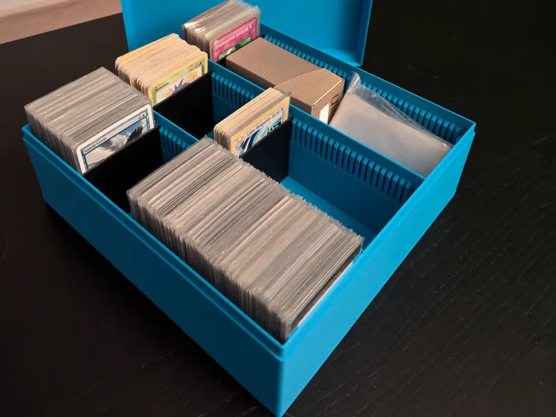 Biggest Trading card box. Barely fits the bed!