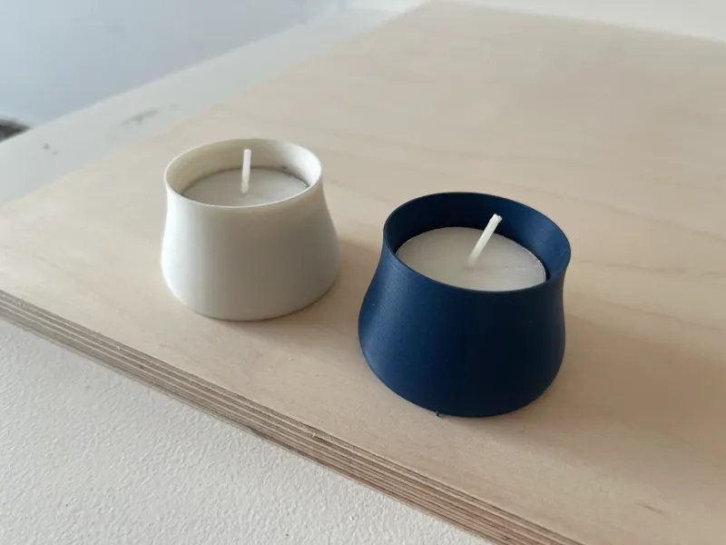 Flaired top tea light candle holder