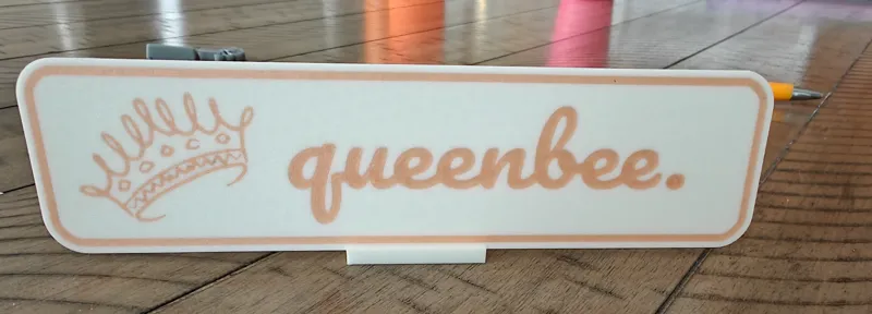 queenbee. sign Queen bee name plate with holder
