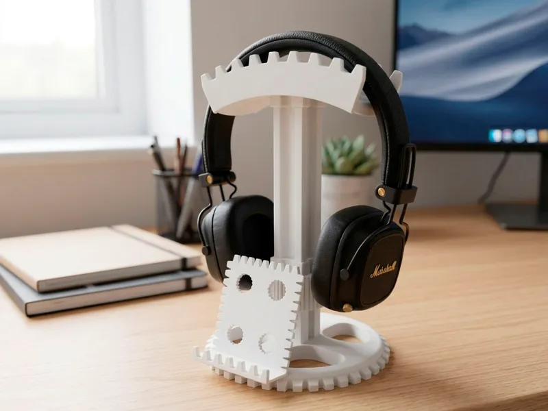 Gear Headphone Stand with Tablet/Phone Holder