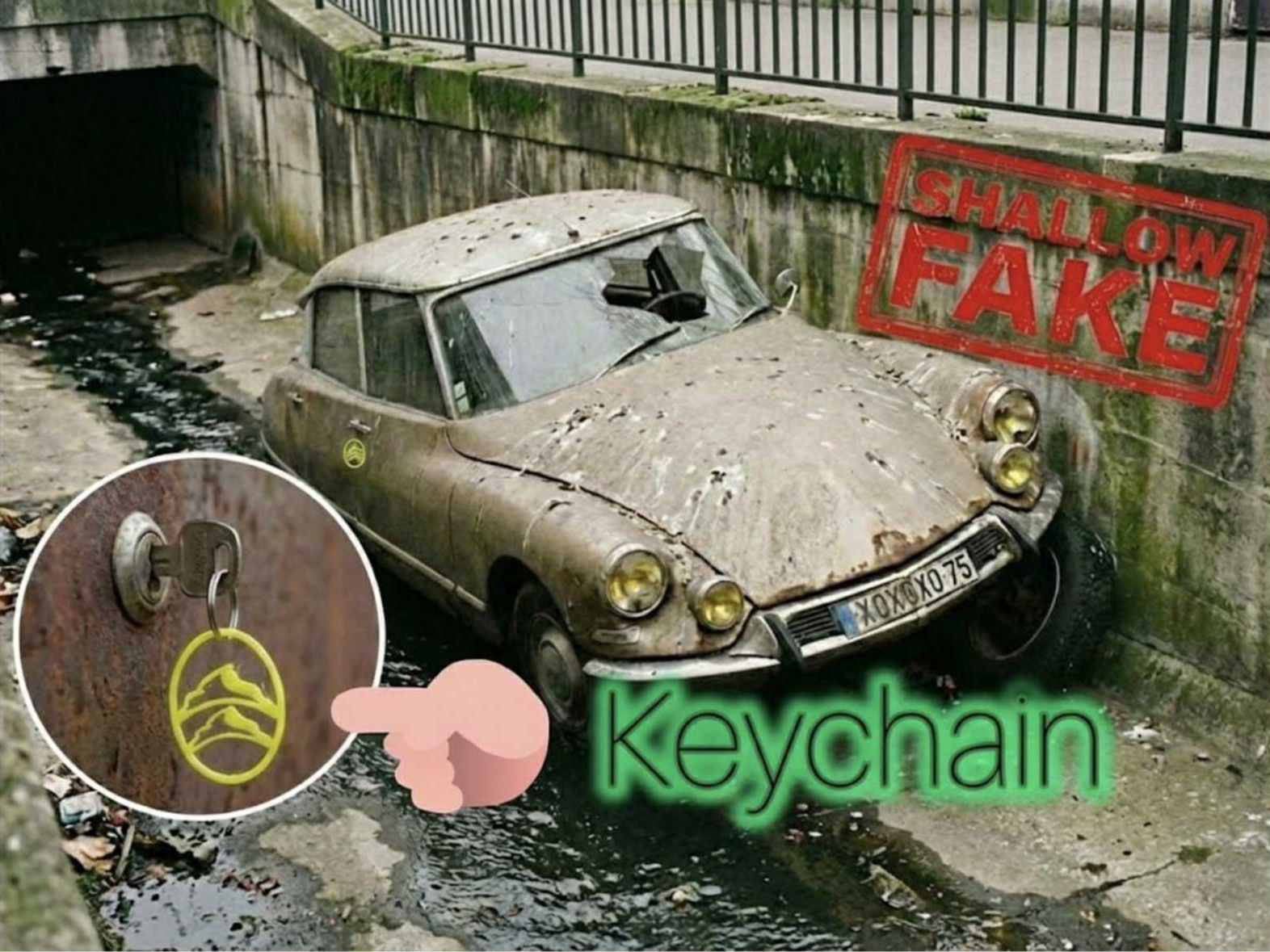 funny shit-shaped car keychain Citroen AI JOKE