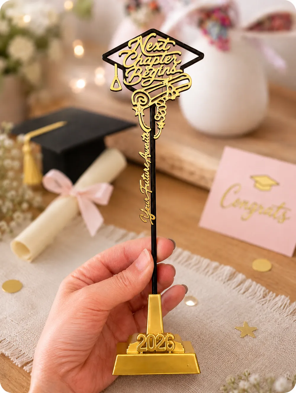 Graduation Cake Topper & Display Stand - Free 3D Print Model - MakerWorld