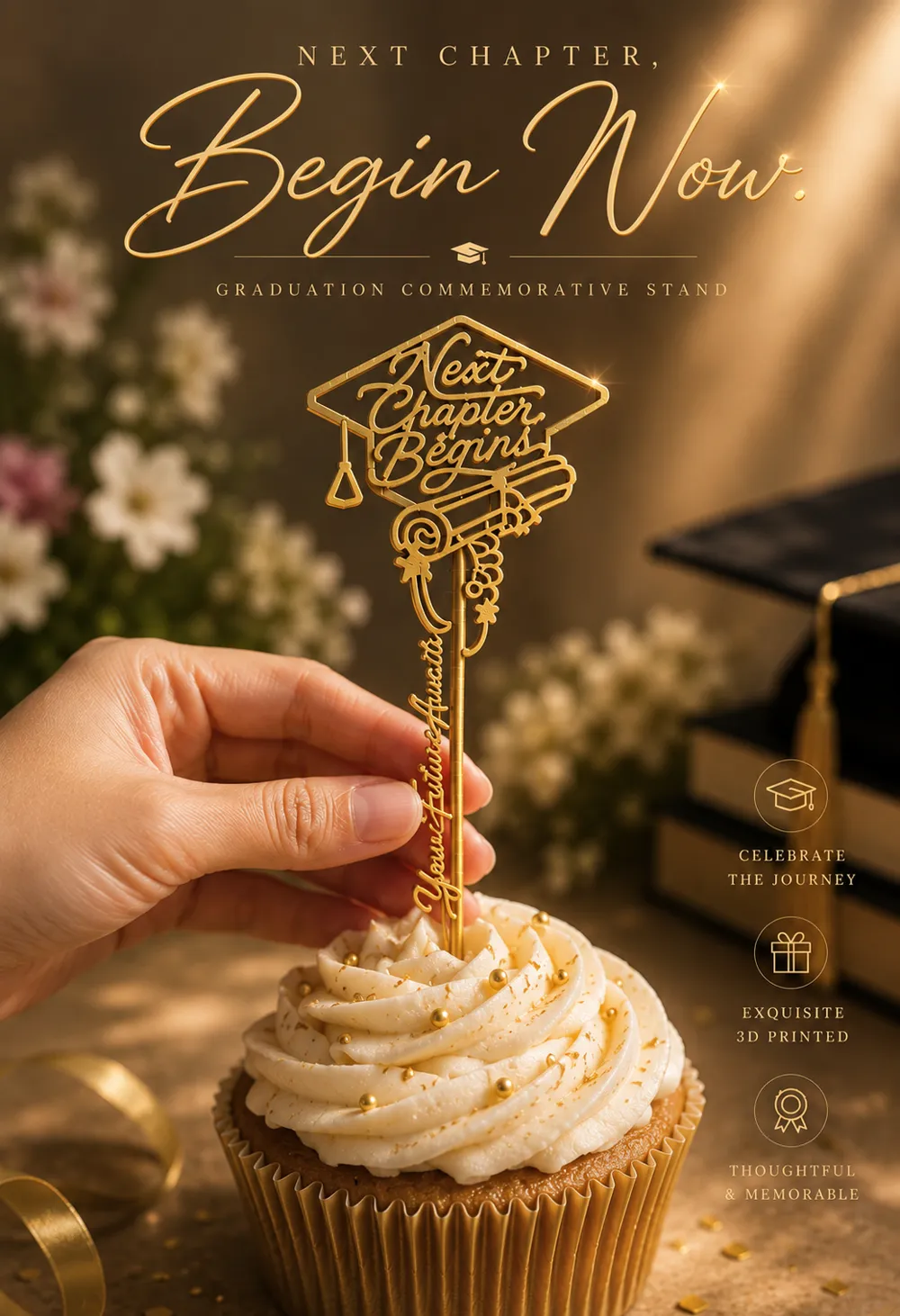 3Dプリント Graduation Cake Topper & Display Stand - 無料3Dモデル -MakerWorld