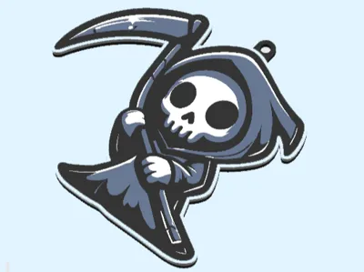 Grim REAPER 3 Color Keychain
