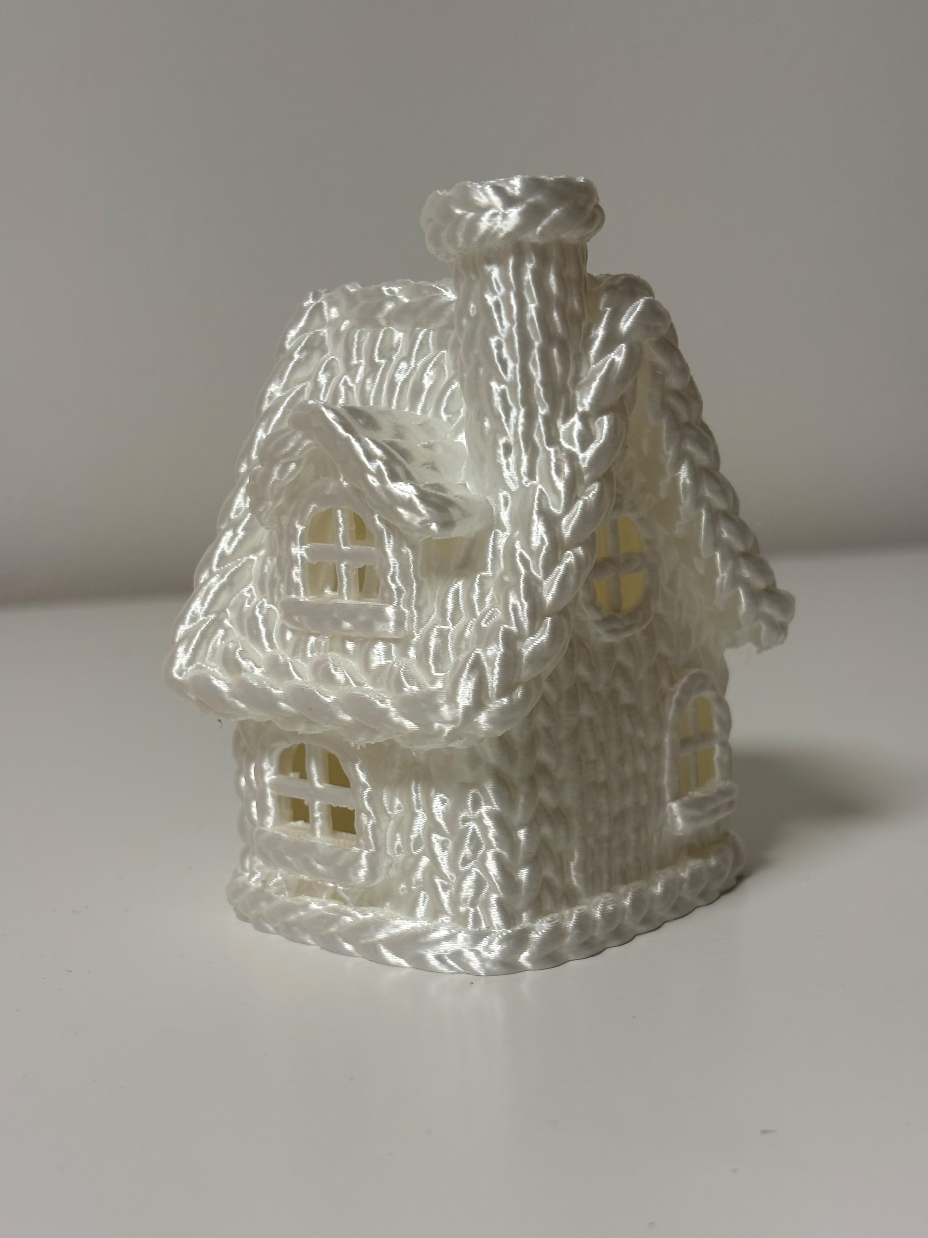 Knitted Christmas Cottage Lantern Cozy Winter - 1
