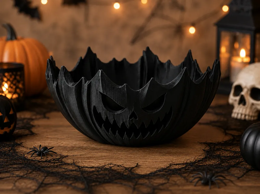 Accesorio de iluminación decorativa: Halloween Jack-O’-Lantern Bowl. Referencia del modelo original.