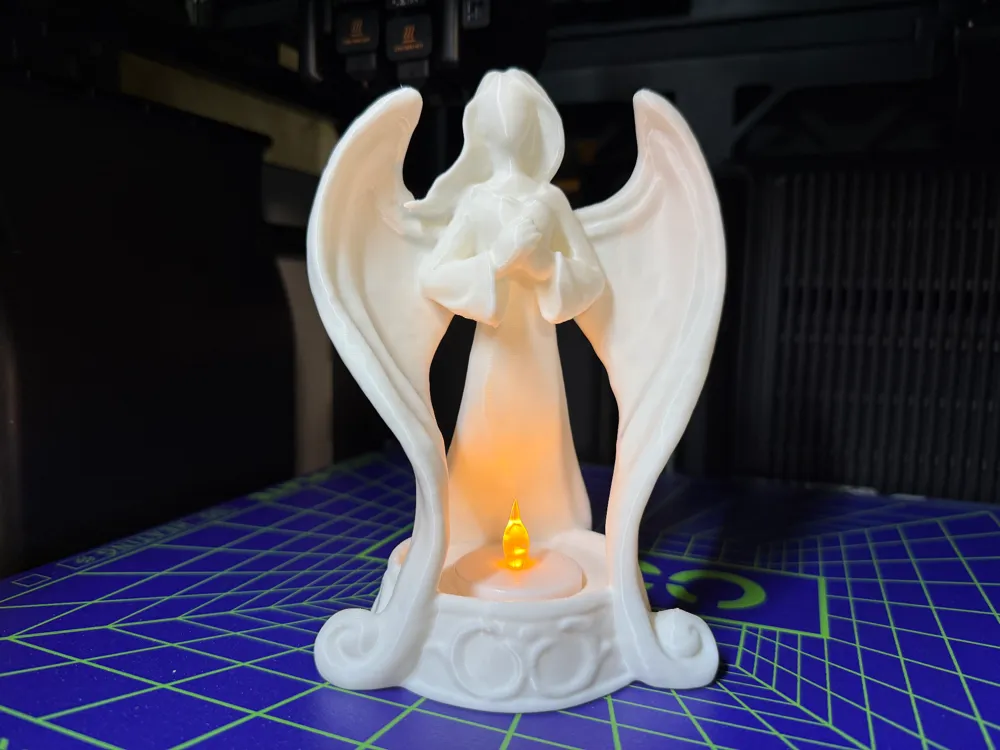 Modern Angel with Tealight - Free 3D Print Model - MakerWorld