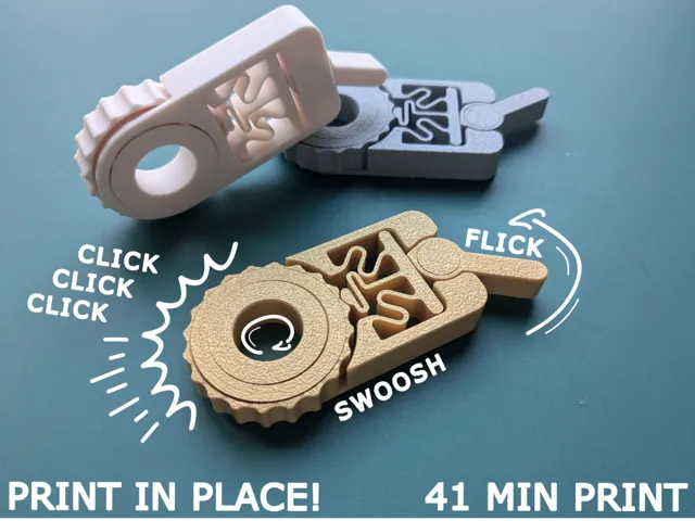 Fidget Click Flick Swoosh - Print in place!