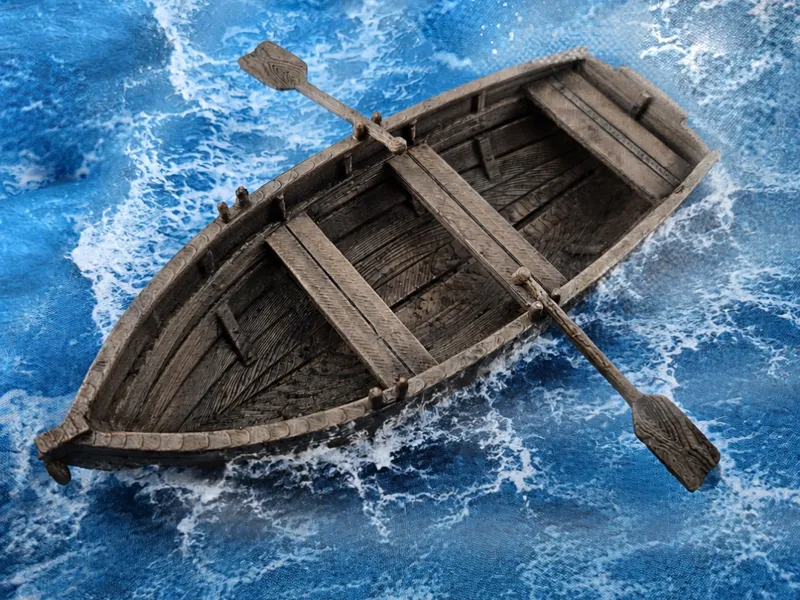 Wooden Rowboat | Fantasy Tabletop Terrain
