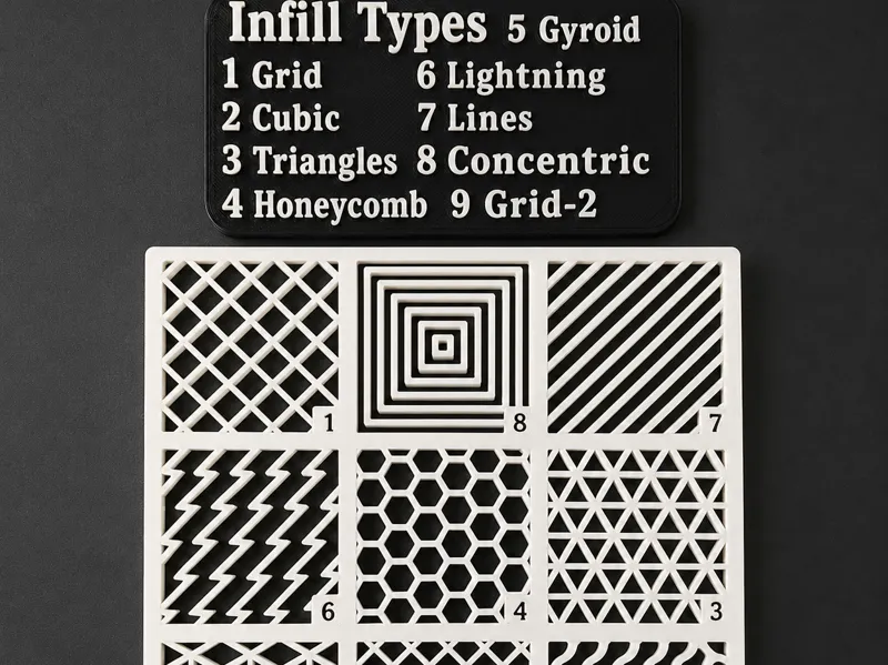 Bambu Lab Infill Pattern Reference Display