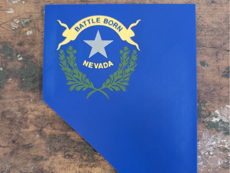 Nevada Map - stylized Nevada Flag