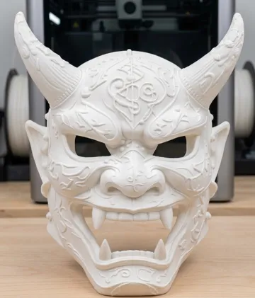 Pieza para disfraz o exhibición: Ornate Oni Mask – Decorative Wearable Wall Mask — vista de referencia 3