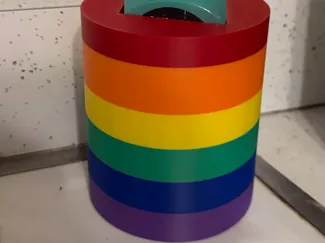 Rainbow B&BW Soap Holder