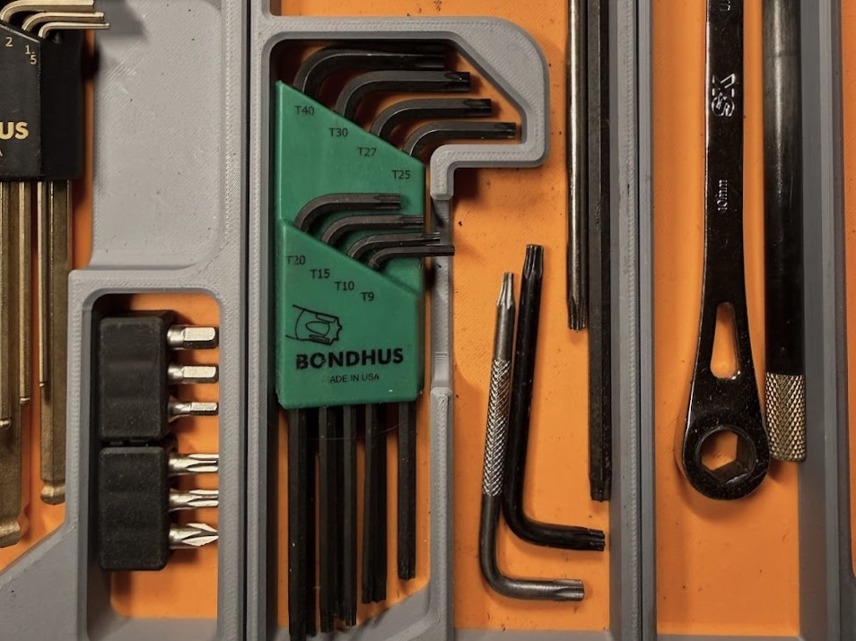 8 Piece Bondhus Torx Key Gridfinity Tray