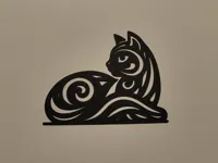 Silhouette tribale de chat — photo 2