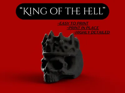 "KING of the HELL" - skull & crown