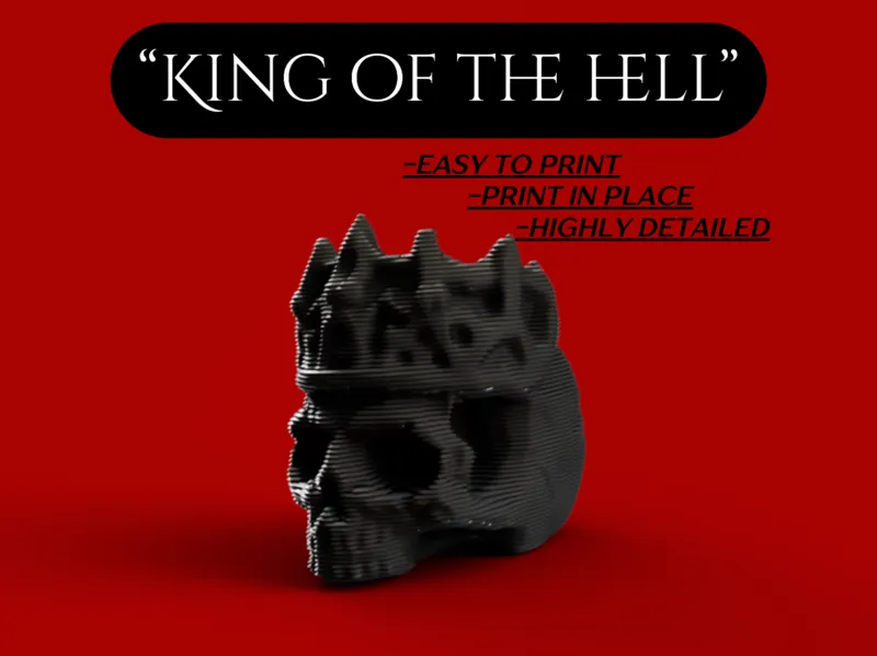 "KING of the HELL" - skull & crown