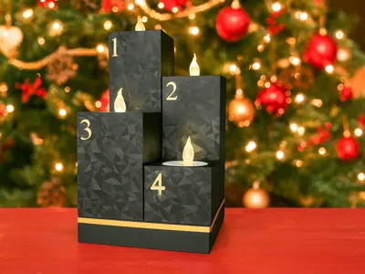 Stylish modern Advent wreath with tea light