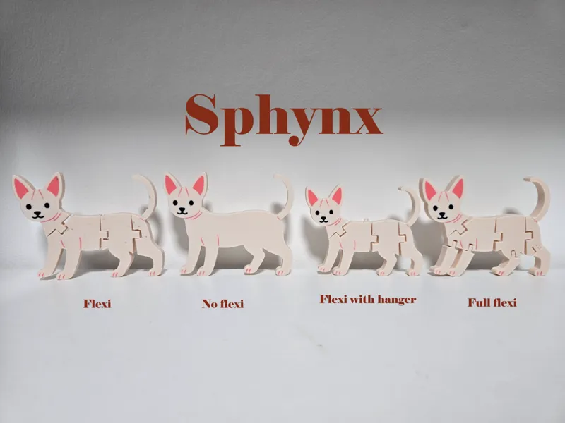 Sphynx Naked cat flexi - keychain