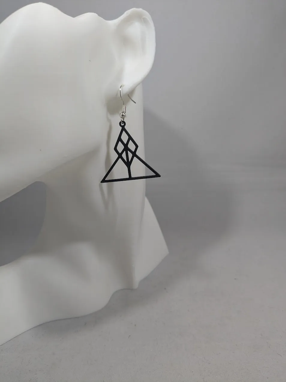 Abstract earrings - diamond and triangle view 3