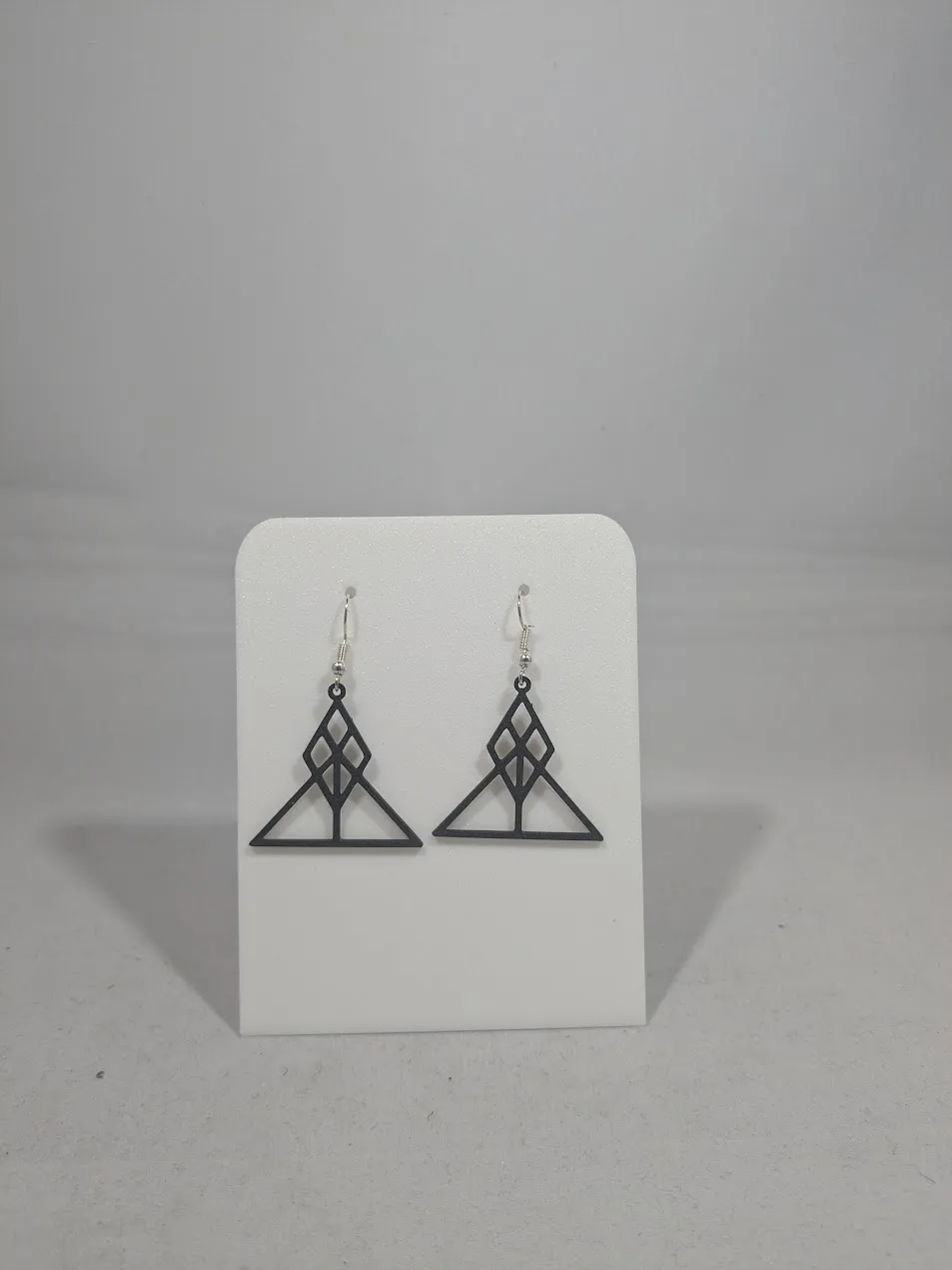 Abstract earrings - diamond and triangle view 4
