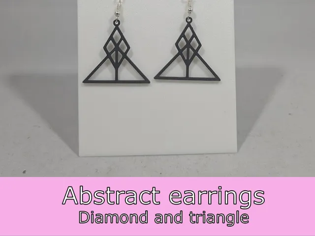 Abstract earrings - diamond and triangle