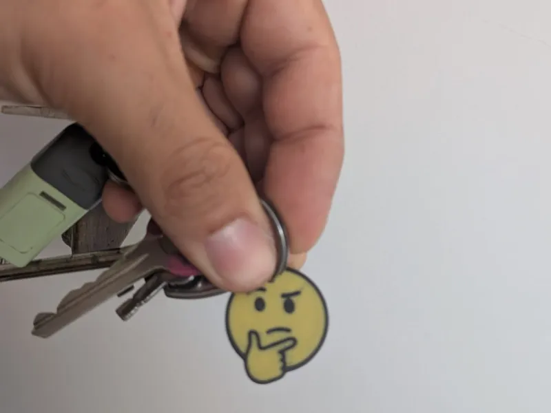 Thinker Emoji Keychain
