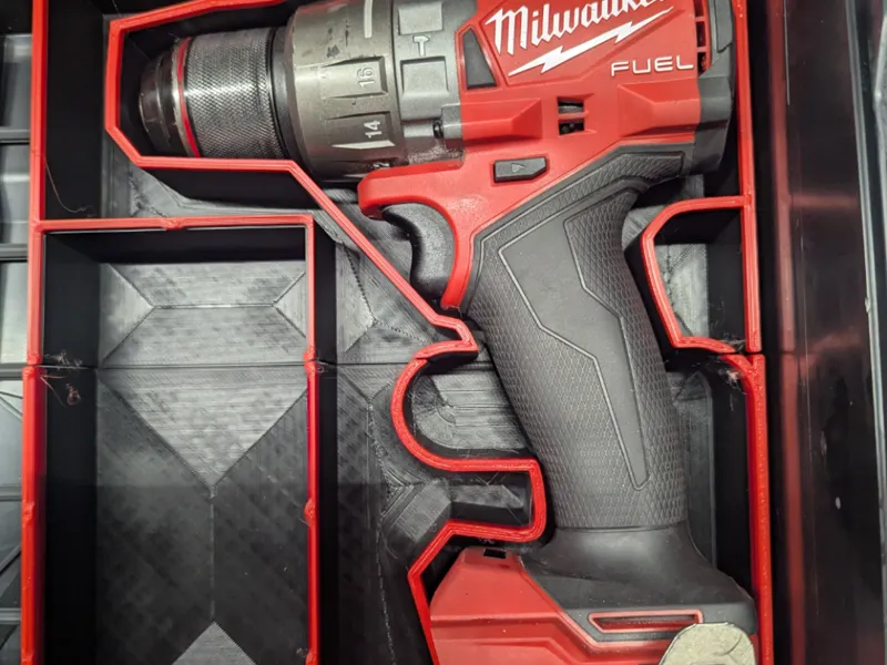 Milwaukee M18 Drill Gridfinity insert(M18FPD3-0X)