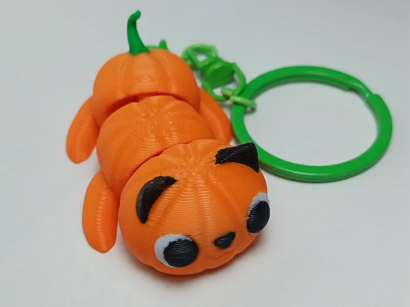 Flexi halloween pumpkin kitty + keychain version