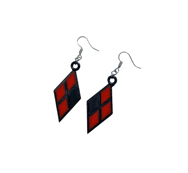 Harley Quinn Harlequin Earrings view 2