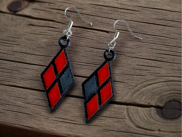 Harley Quinn Harlequin Earrings