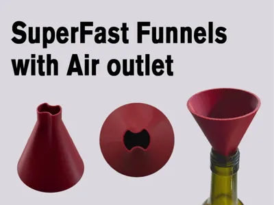 SuperFast Wine Bottle Funnel with Air Outlet