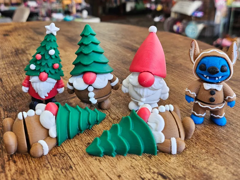 Christmas Gingerbread Gnome mini articulating fig