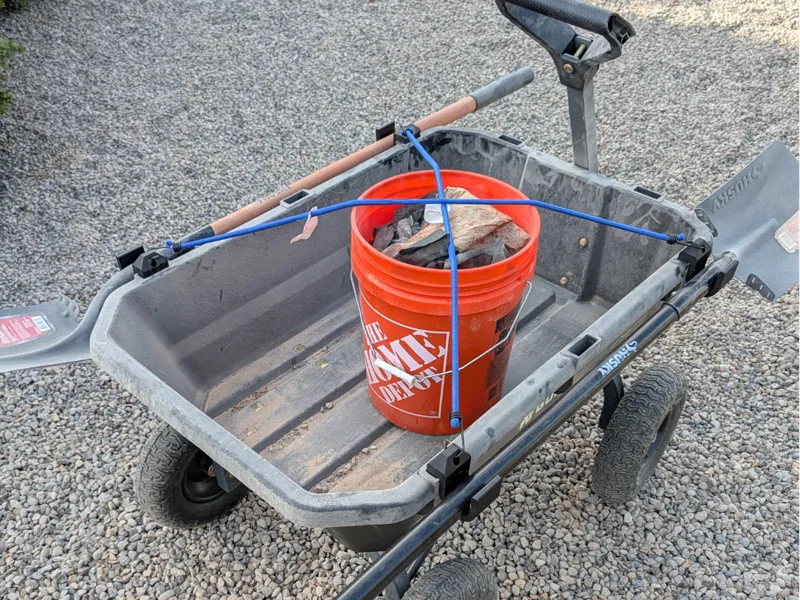 Gorilla Cart Shovel & Rake Holder with Hooks